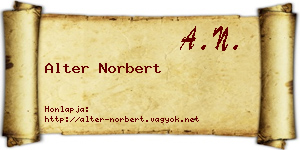 Alter Norbert névjegykártya